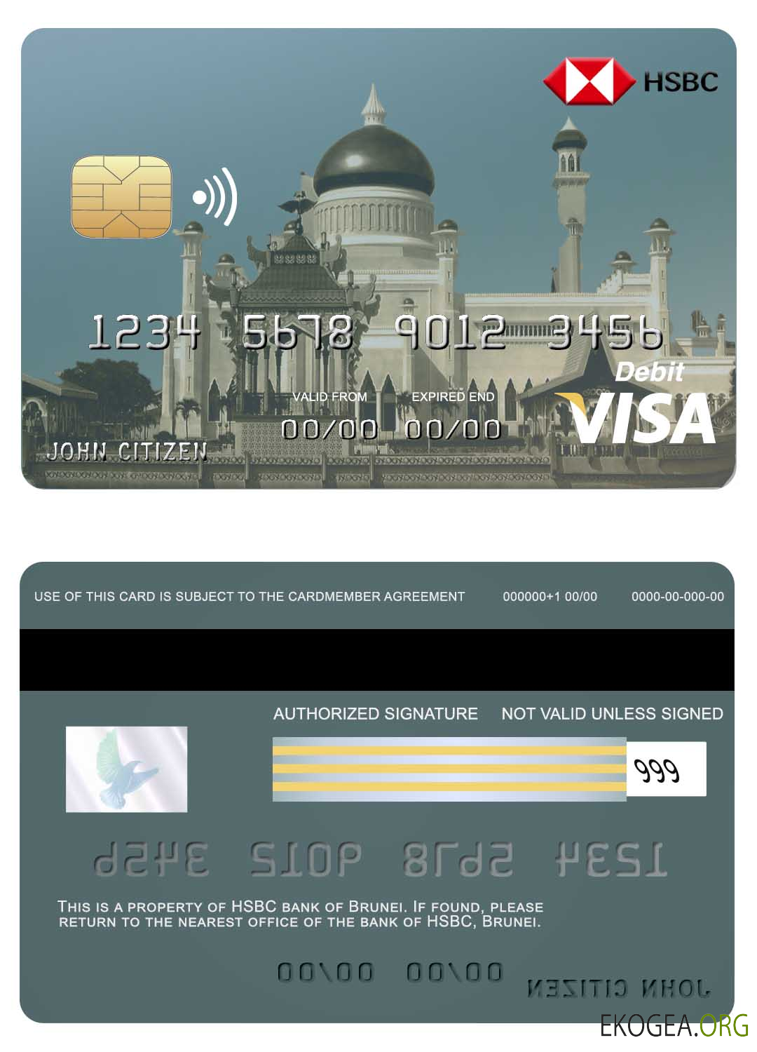 Carte visa bancaire HSBC de Brunei